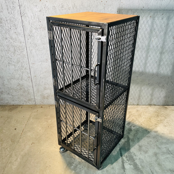 アイアン監獄BOX 2段 棚 植物棚 コレクションケース 棚・シェルフ