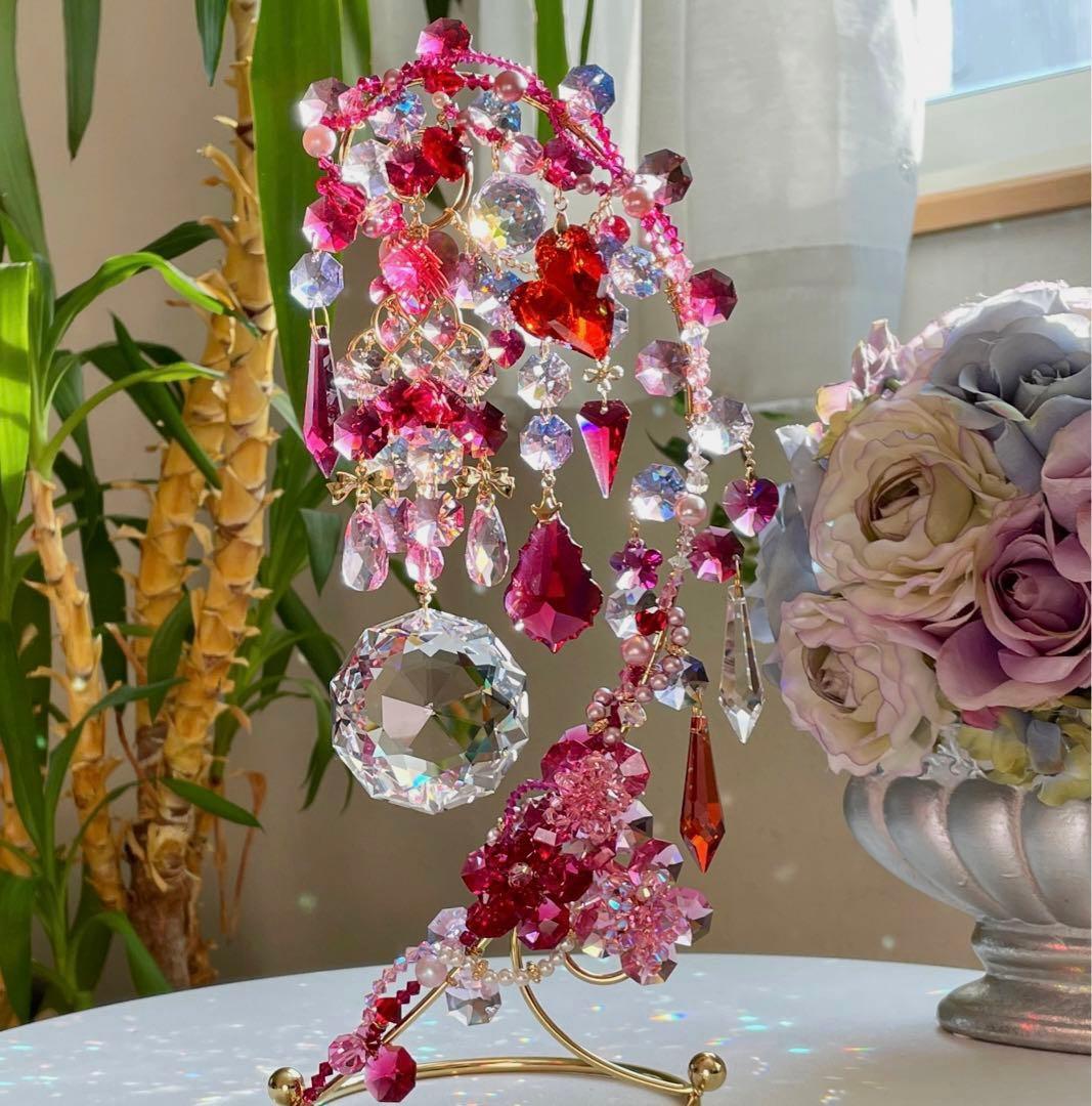 サンキャッチャー スワロフスキー ダリア50mm クリスタル ラスト1点♢50mm♢ スワロフスキーサンキャッチャー・DAHLIA(ダリア